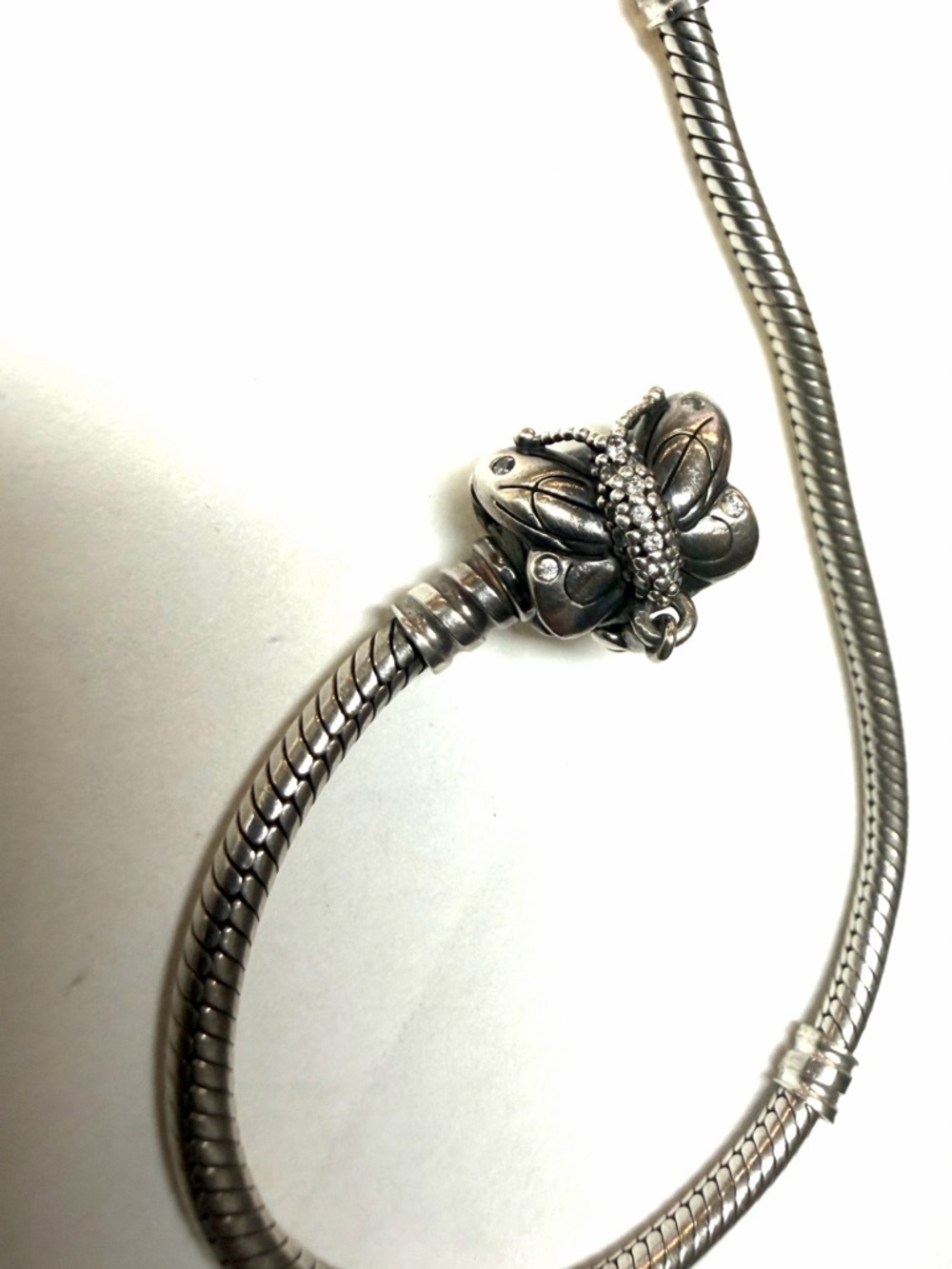 Pandora Silver Bracelet with Decorative Pave Accent Bead - Silver - Picture 4 of 4